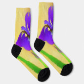 紫ひげアイリス絵画ズ – オリジナルフラワーアート ソックス (右)