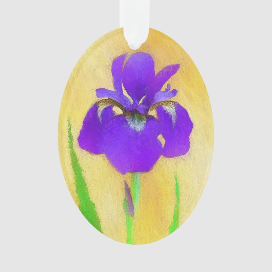 紫ひげ絵画ひげ虹彩の – かわいいオリジナル犬A オーナメント (正面)
