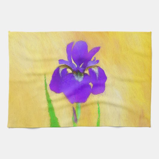 紫ひげ絵画ひげ虹彩の – かわいいオリジナル犬A キッチンタオル (横)