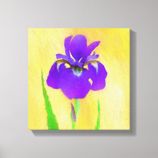 紫ひげ絵画ひげ虹彩の – かわいいオリジナル犬A キャンバスプリント (正面)