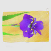 紫ひげ絵画ひげ虹彩の – かわいいオリジナル犬A ゴルフタオル (横)