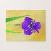 紫ひげ絵画ひげ虹彩の – かわいいオリジナル犬A ジグソーパズル (横)
