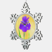 紫ひげ絵画ひげ虹彩の – かわいいオリジナル犬A スノーフレークピューターオーナメント (右)