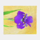 紫ひげ絵画ひげ虹彩の – かわいいオリジナル犬A フリースブランケット (正面(横))