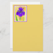 紫ひげ絵画ひげ虹彩の – かわいいオリジナル犬A 便箋 (正面/裏面)