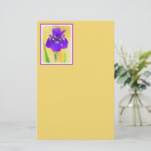 紫ひげ絵画ひげ虹彩の – かわいいオリジナル犬A 便箋 (スタンド正面)