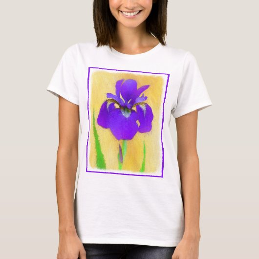 紫ひげ絵画ひげ虹彩の – かわいいオリジナル犬A Tシャツ (正面)
