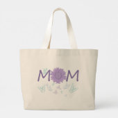 紫ひまわりママ | 水彩蝶 ラージトートバッグ (裏面)