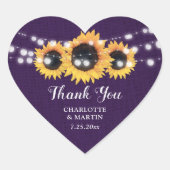 紫ひまわり素朴の国の結婚式 ハートシール (正面)