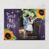 紫ひまわり素朴は日付はがきを保存 案内ポストカード (正面)