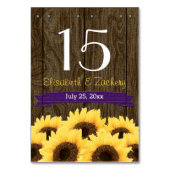 紫ひまわり素朴テーブル番号カード テーブルナンバー (裏面)