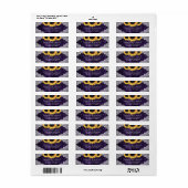 紫ひまわり素朴差出人住所ラベル ラベル (フルシート)