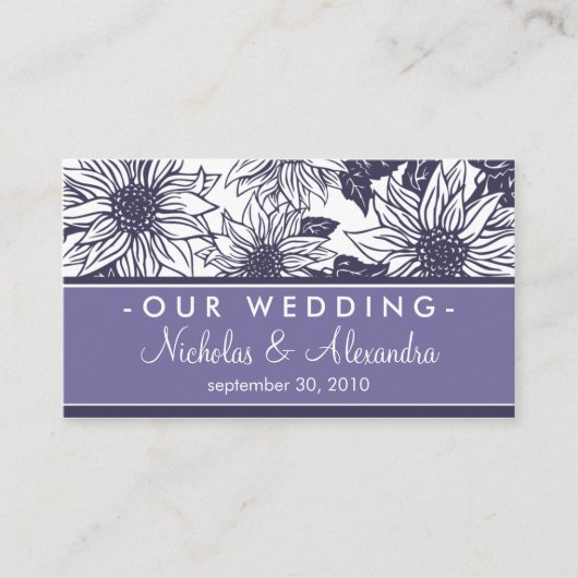 紫ひまわり結婚のWebサイトカード エンクロージャーカード (正面)