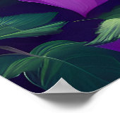 紫ひまわ色彩の鮮やかり ポスター (角)