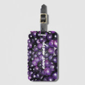 紫ぶどうのフルーツパターン抽象芸術名前をカスタムする ラゲッジタグ (正面縦)
