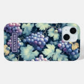 紫ぶどうグリーン葉パーソナライズされた品 Case-Mate iPhoneケース (裏面 (横))