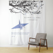 紫ぶら下がったの紙ク結婚レーンの背景 タペストリー (インサイチュ)