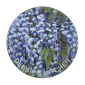 紫ぶら下がった藤パーソナライズされたフローラ カッティングボード (正面)