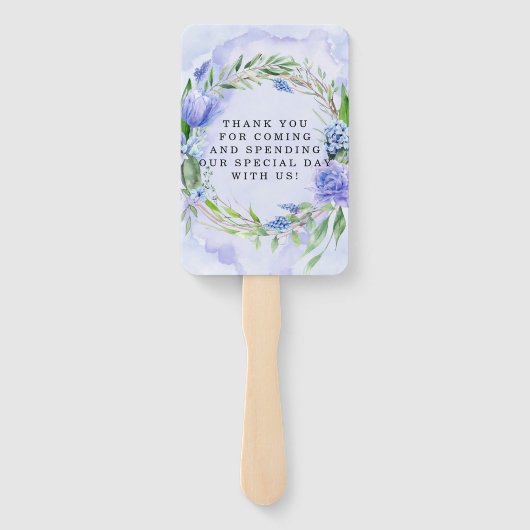 紫ほこりっぽいブルーチューリップヒヤシンス結婚牡丹 ハンドファン (裏面)