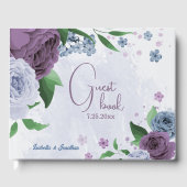 紫ほこりっぽい青のフローラ結婚ズ ゲストブック (正面)