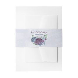 紫ほこりっぽい青のフローラ結婚ズ 招待状ベリーバンド