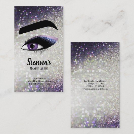 紫まぶし目 名刺 (正面/裏面)