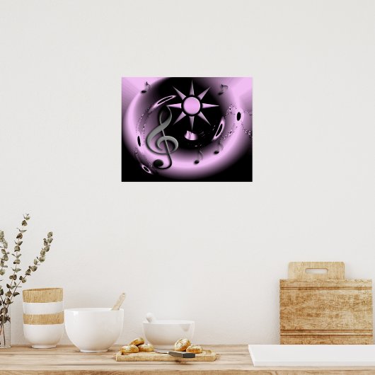 紫もや ポスター (キッチン)