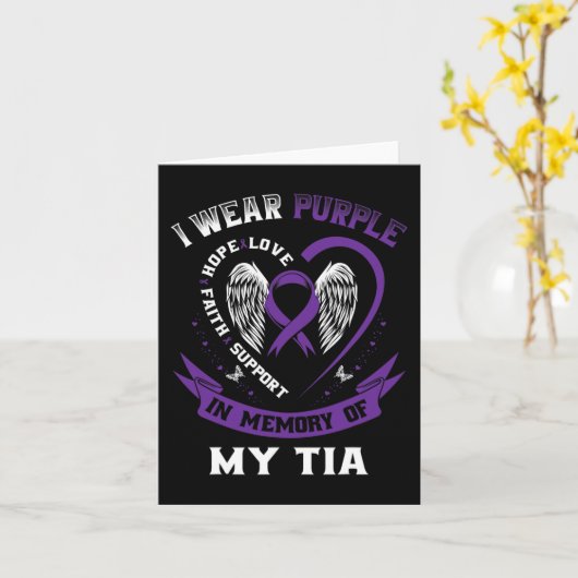 紫を着て私のティアを膵臓がんの記憶に カード (黄色い花)