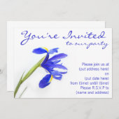 紫アイリスフラワー 招待状 (正面/裏面)