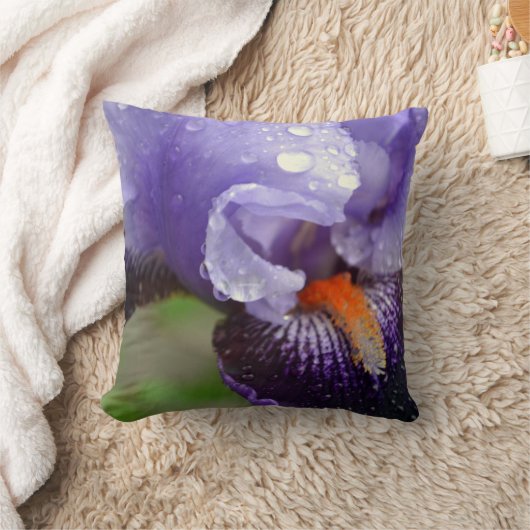 紫アイリス枕 クッション (ブランケット)
