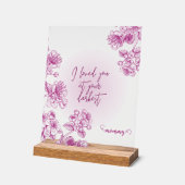 紫アクリルの贈り物 アクリルサイン (傾斜)