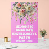 紫アクリルフローラバチェロレッテウェルカムサイン アクリルサイン (ウェディング)