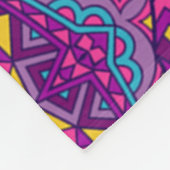 紫アステカ模様 フリースブランケット (角)