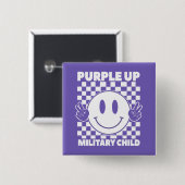 紫アップ軍隊キッズ軍隊月 缶バッジ (正面&裏面)