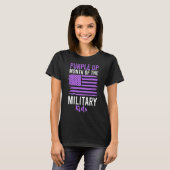 紫アップ軍隊子供大人アメリクールカFl Tシャツ (正面フル)