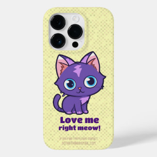 紫アニメキャットベクターアートイエロー Case-Mate iPhone 14 PROケース