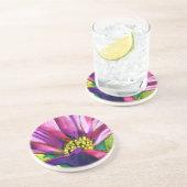 紫アフリカデイジー水彩芸術花 コースター (側面)