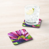 紫アフリカデイジー水彩芸術花 コースター (右側)