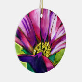 紫アフリカデイジー水彩芸術花 セラミックオーナメント (右)