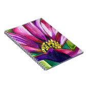 紫アフリカデイジー水彩芸術花 ノートブック (右側)