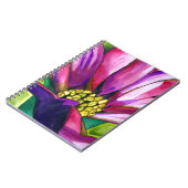 紫アフリカデイジー水彩芸術花 ノートブック (左側)