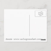 紫アフリカデイジー水彩芸術花 ポストカード (裏面)