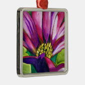 紫アフリカデイジー水彩芸術花 メタルオーナメント (右)