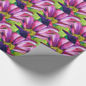 紫アフリカデイジー水彩芸術花 ラッピングペーパー (角)