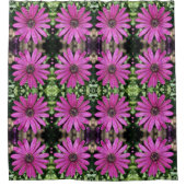 紫アフリカデイジー花柄 シャワーカーテン (正面)