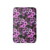 紫アフリカデイジー花自然模様 バスマット (正面縦)