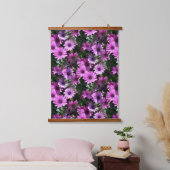 紫アフリカデイジー花自然模様 吊り下げ型タペストリー (寝室)