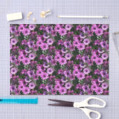 紫アフリカデイジー花自然模様 薄葉紙 (クラフト)