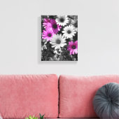紫アフリカデイジー花部分色 キャンバスプリント (インサイチュ (リビング))