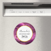 紫アメジストと金ゴールド瑪瑙誕生日感謝してい等 マグネット (インサイチュ (食洗機))